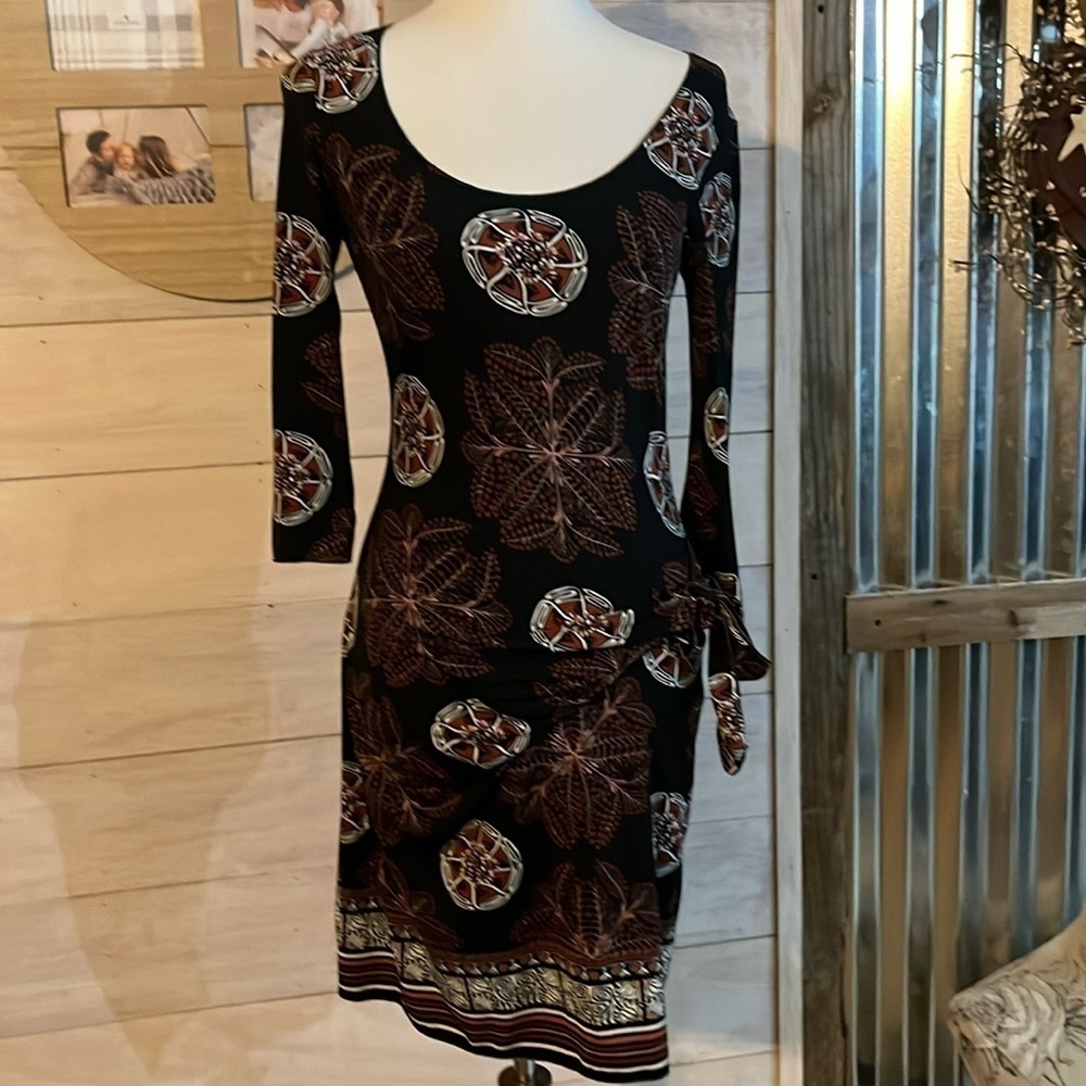 MAX Studio Black Flower Dress S